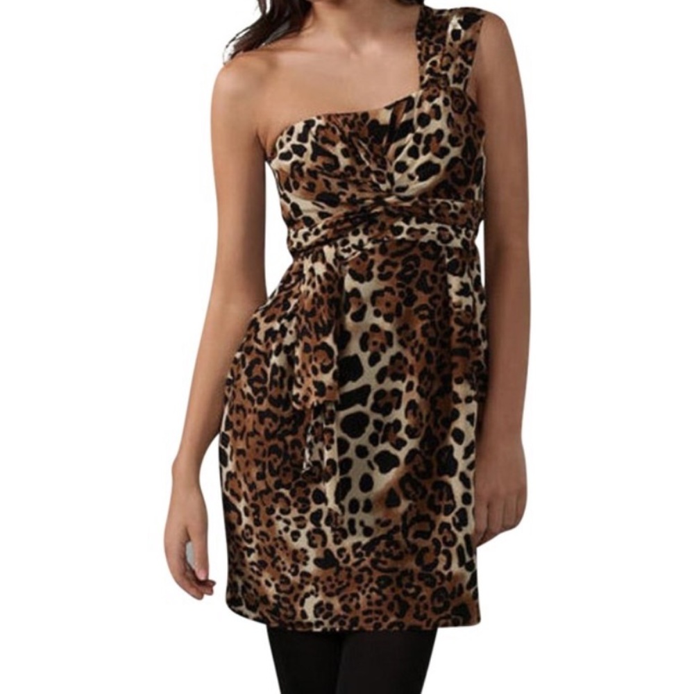 Nanette Lepore leopard one shoulder dress sexy 4